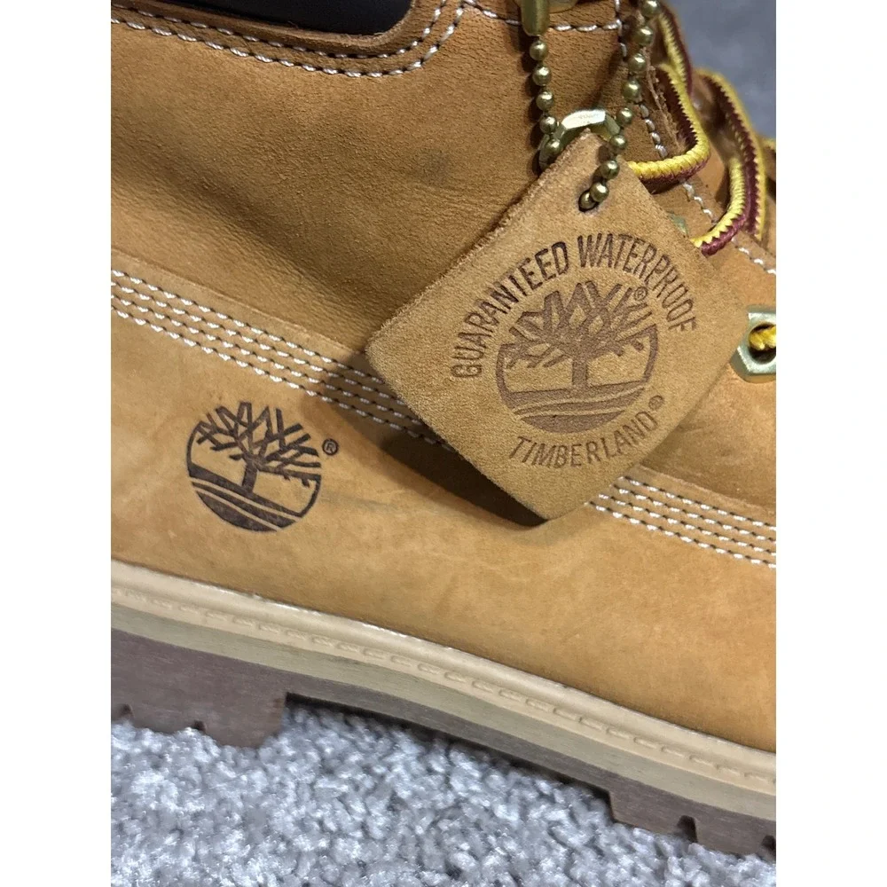 Timberland 12909 6 Inch Premium Waterproof Boots Wheat Nubuck Leather Kids 4.5 M